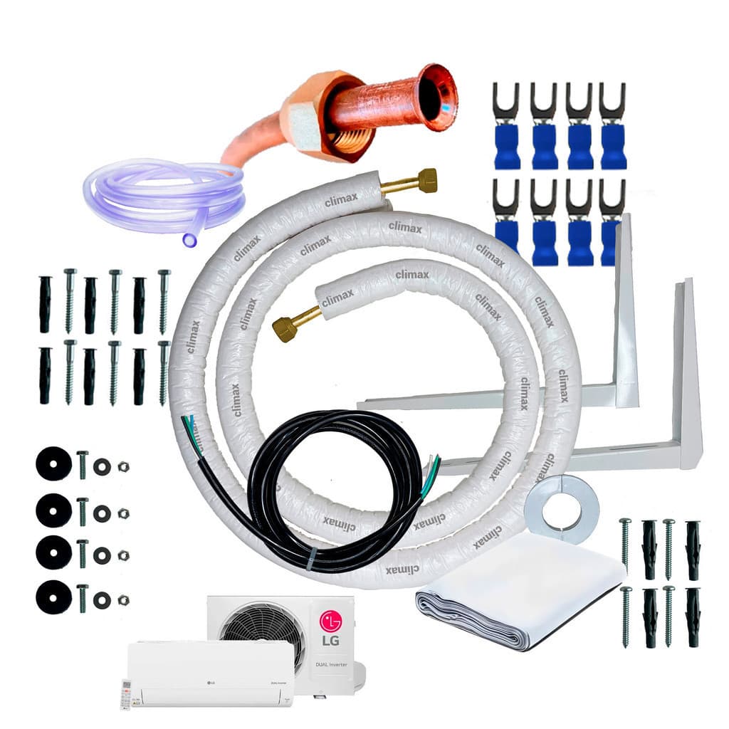 Kit Instalação Completo P/ Ar Condicionado Split HW LG Dual Inverter Voice 12000 BTUs 3m Com Suporte