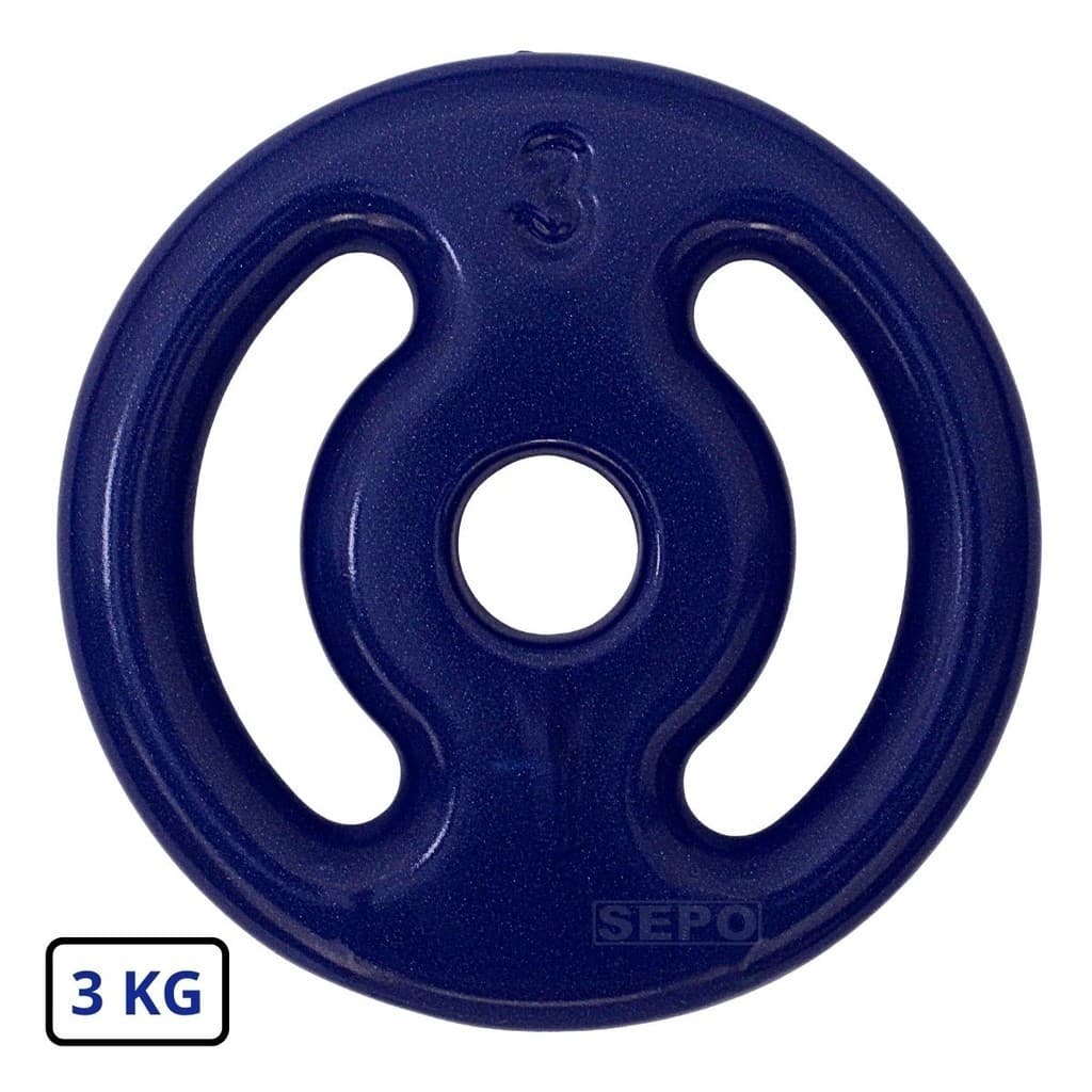 Anilha Emborrachada Fitness 3 Kg Azul