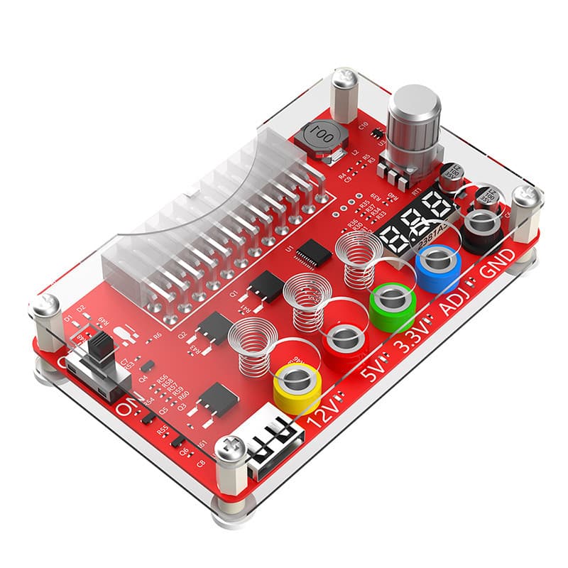 Novo ATX 24Pin Fonte De Alimentação Divisor Acrílico Caso Kit ADJ Botão Tensão Toque Sensor Interruptor Módulo Breakout