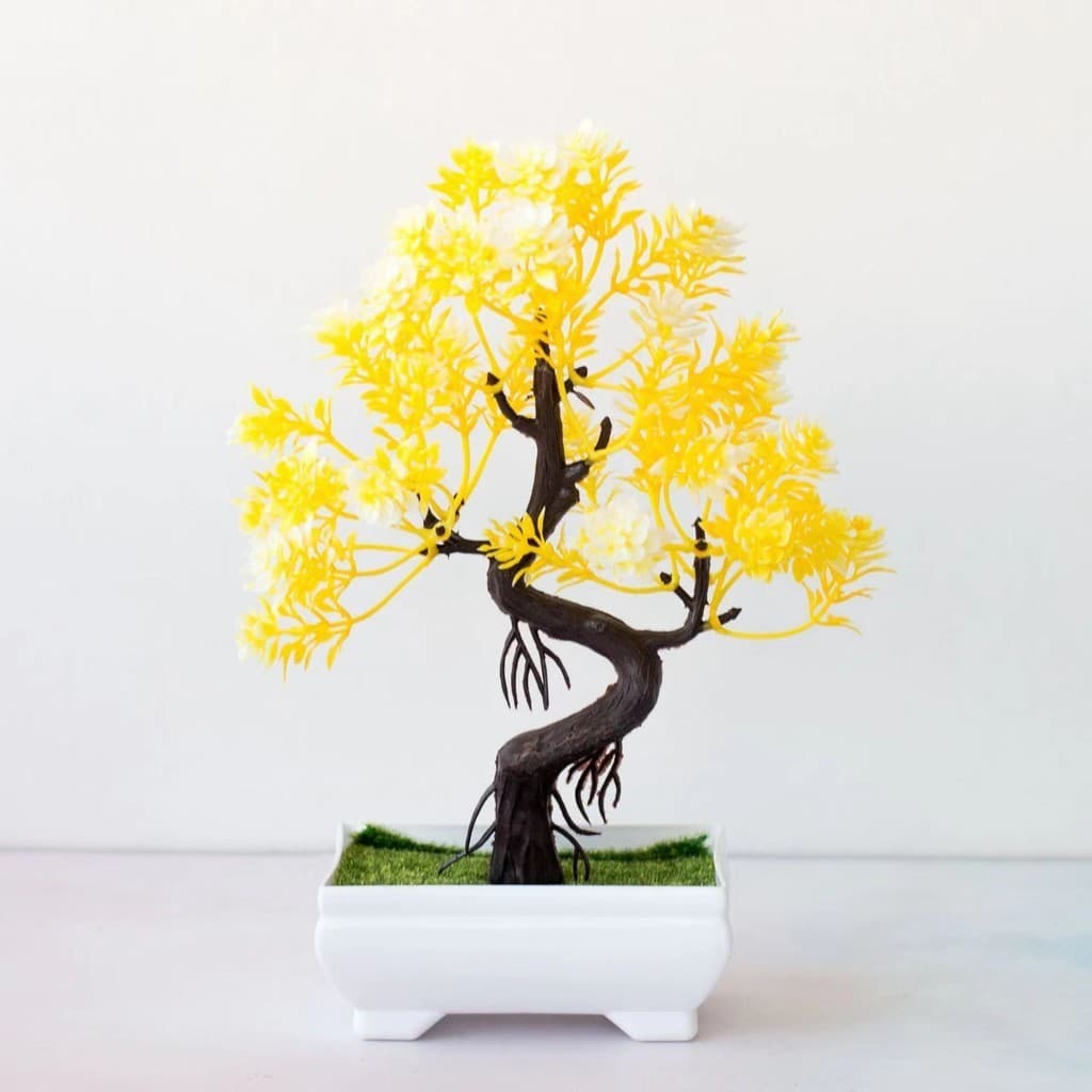 Planta Artificial De Bonsai Falso Realista Com Vaso Para Exibição De Mesa De Café Ambiente Aconchegante