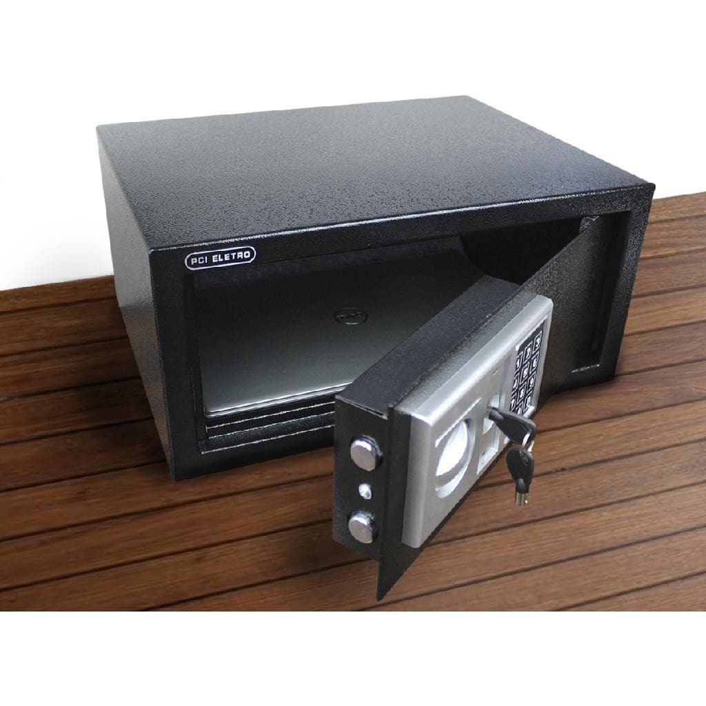 Cofre Eletrônico 43cm Digital Notebook Laptop Residência Preto Com Chaves Pci Cofres