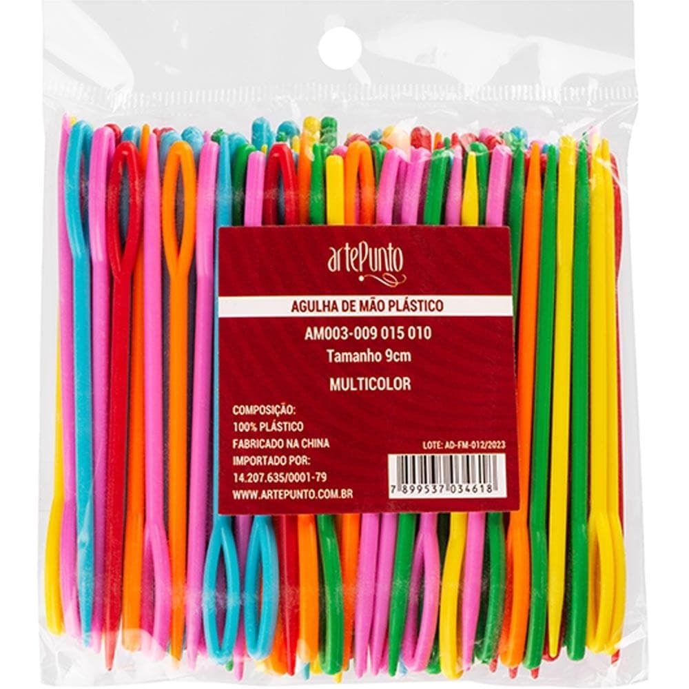Agulha de Mão Plástico 9cm - 100 unidades