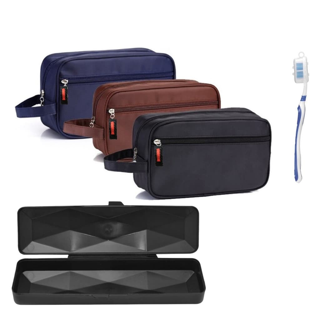 Necessaire masculina executiva Impermeavel Premium + Escova