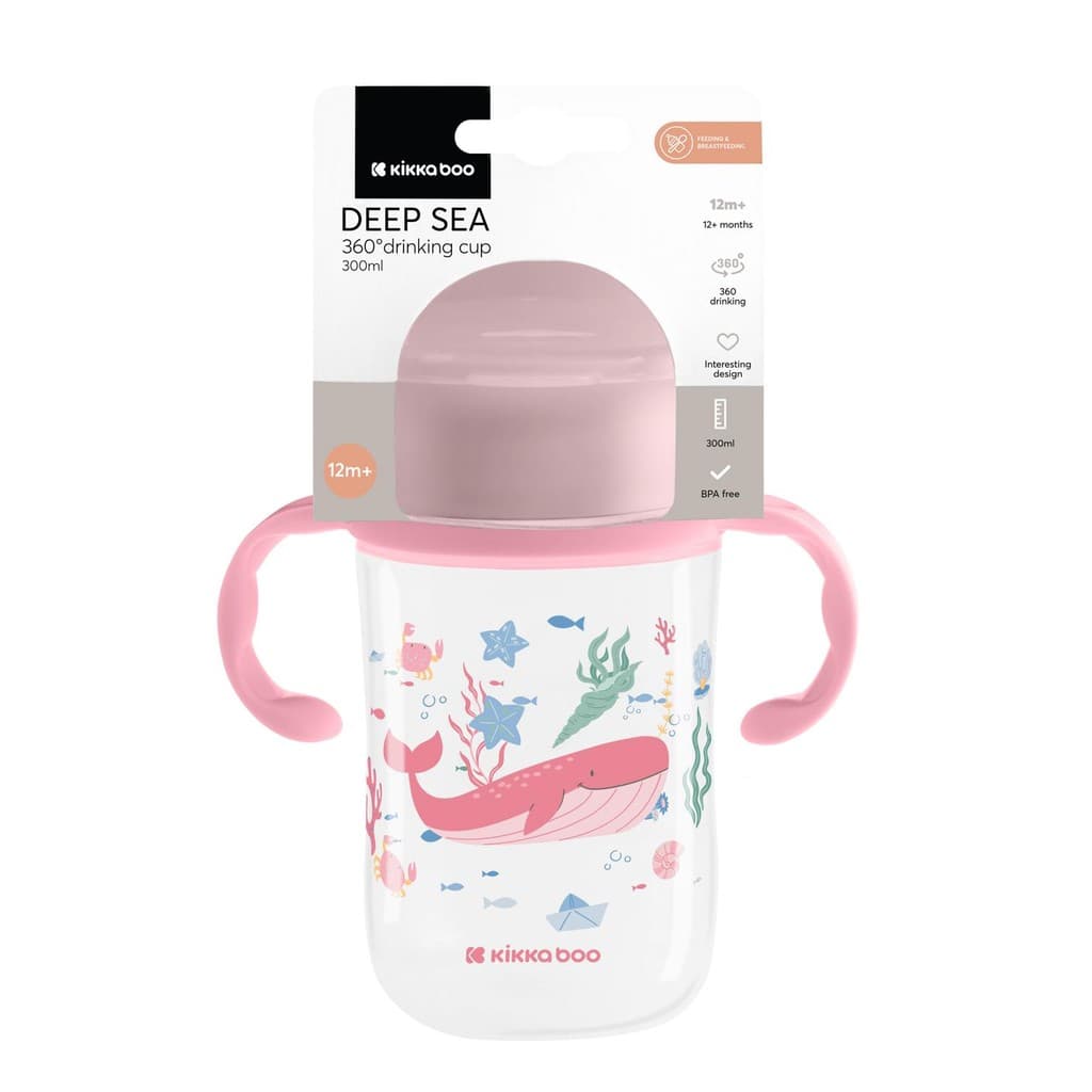 Copo de Treinamento 360º Deep Sea Pink 300ml KikkaBoo