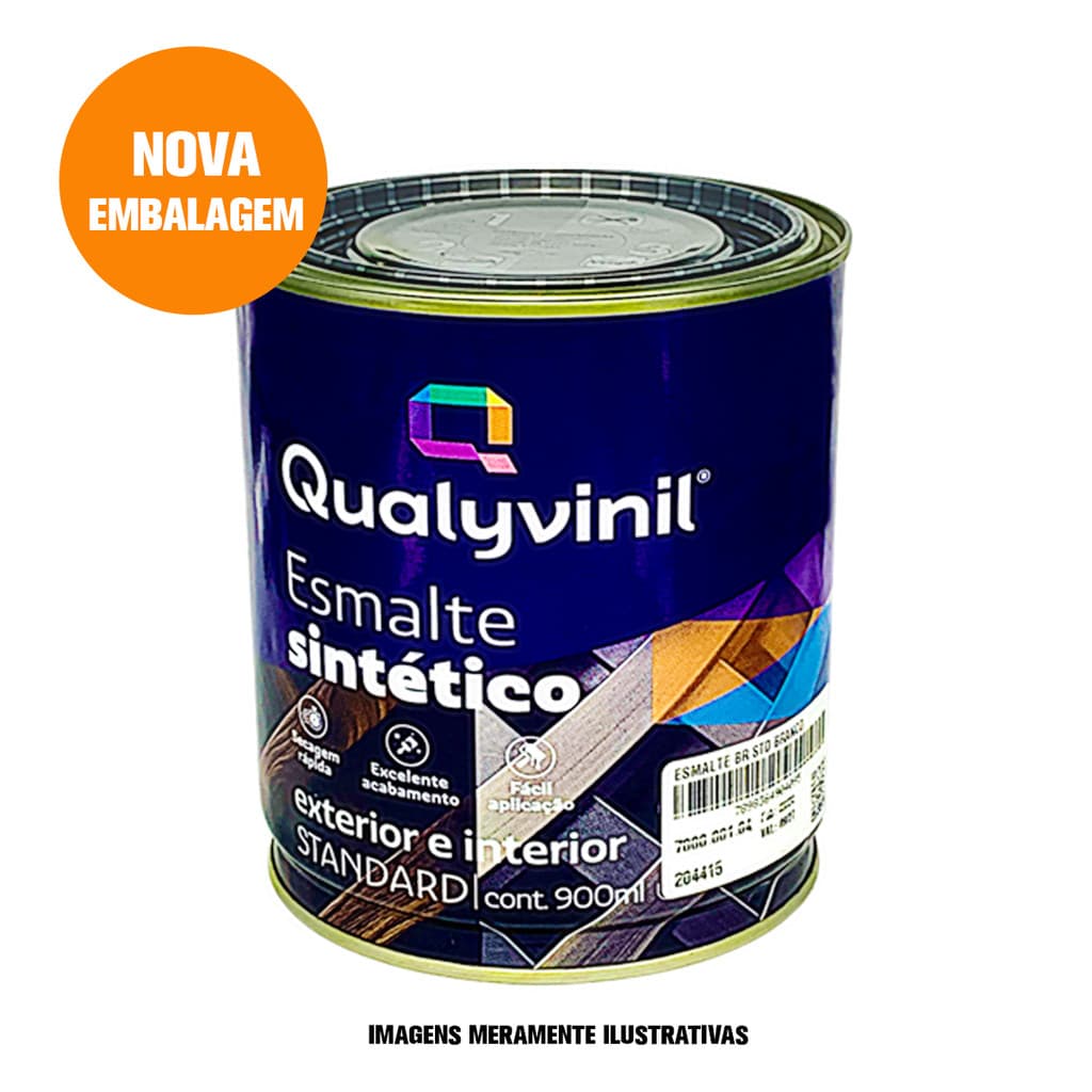 Tinta Esmalte Qualyvinil 900ml Madeira Metal Brilhante Acetinado Standard