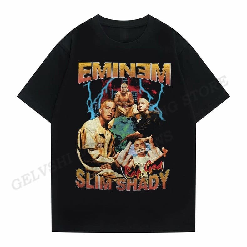 Eminem Camiseta Masculina e Feminina Fashion Camisetas Algodão Rapper Tops Granfina Shops Garanta a Já a Sua Envio Já !