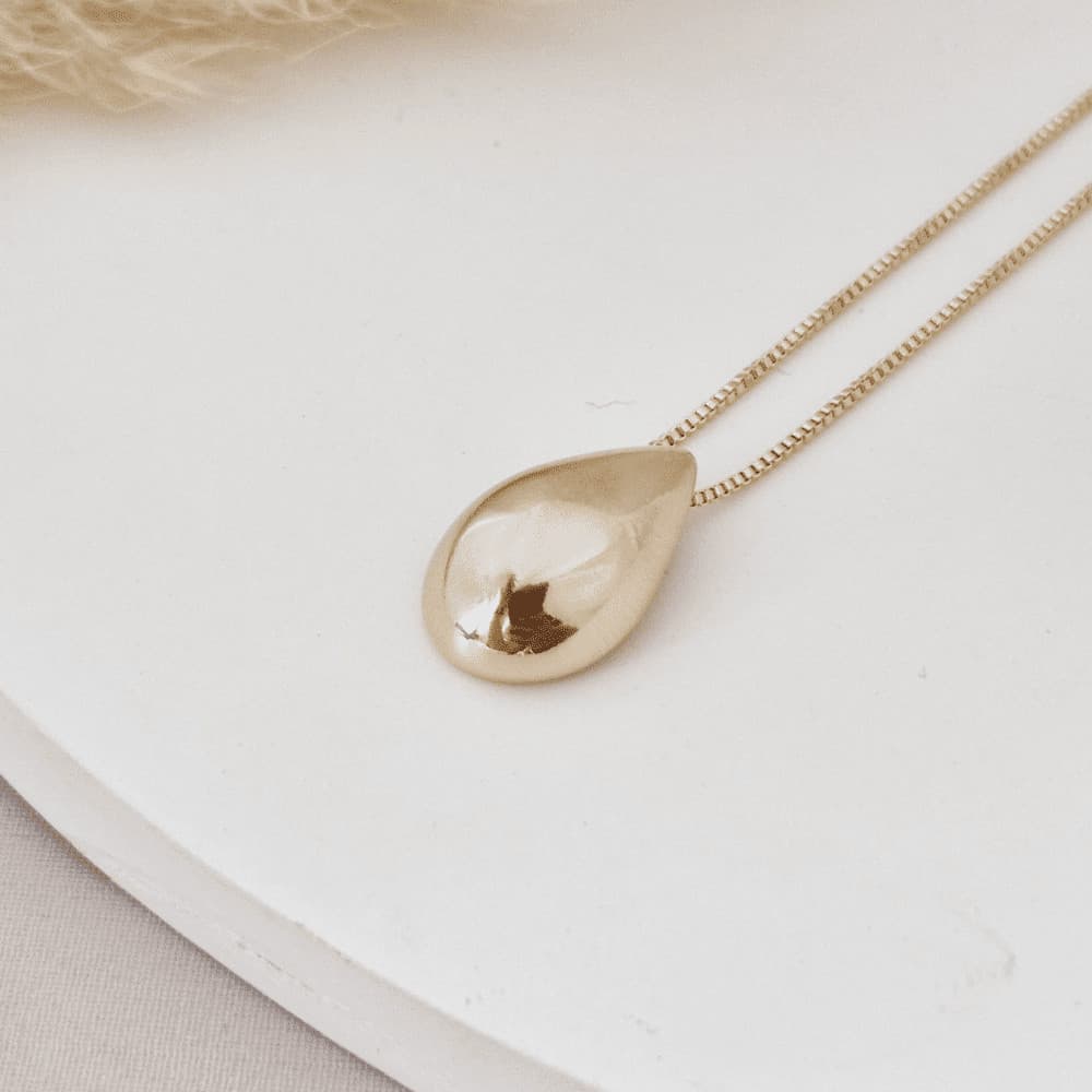 Colar gota robusta média folheado em ouro 18k