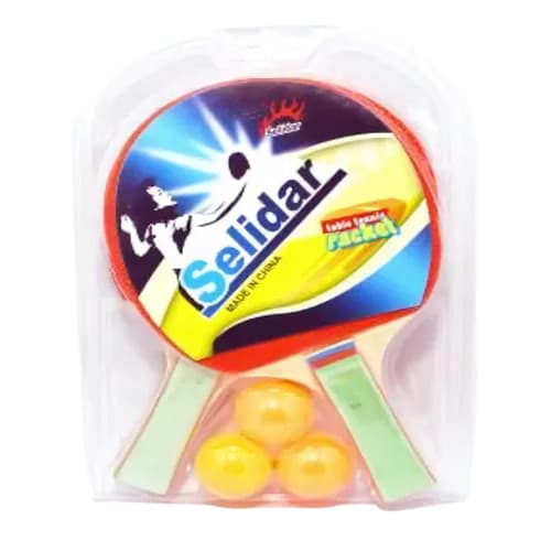 Kit Tênis De Mesa 2 Raquetes Cabo Anatômico 3 Bolinhas de Ping Pong