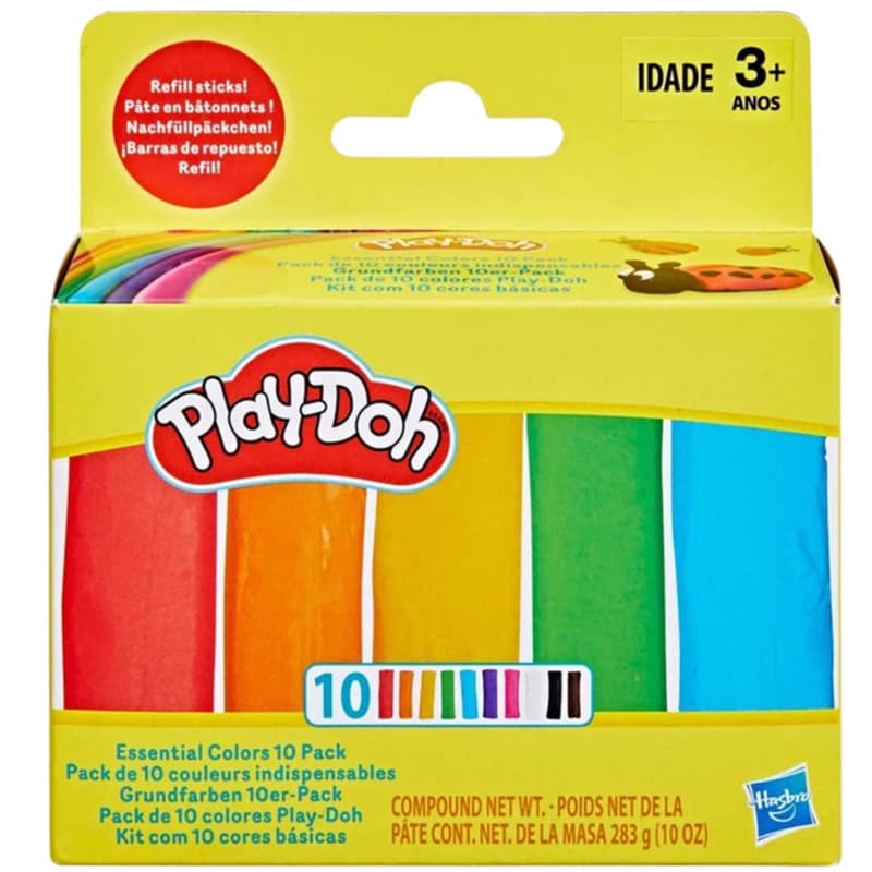 Play Doh Kit Com 10 Cores de Massinha - Hasbro F9817 Original com NF
