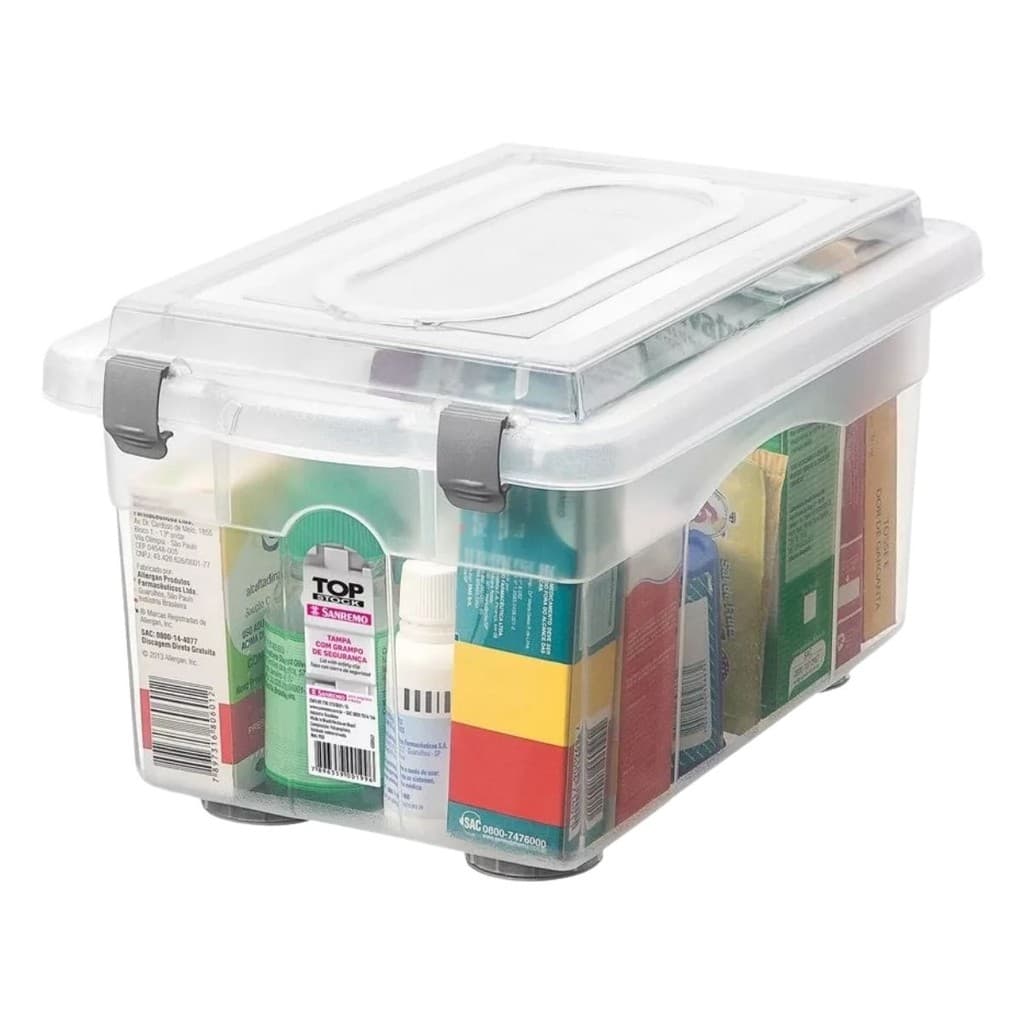 Organizador Plástico 4,30 Litros Caixa Organizadora Média Organizador Cosméticos Papelaria Sanremo