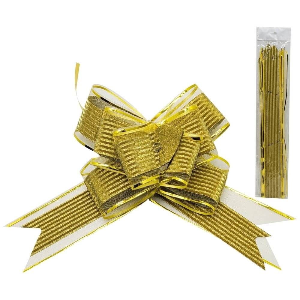 Laço Fácil Neotrentina 5CmX76Cm Com 5 Unidades Dourado