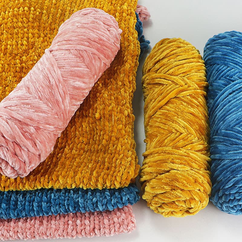 100g Fios De Pelúcia Para Bebês Chenille Macio Tricotar Veludo De Poliéster Amigurumi Acessórios