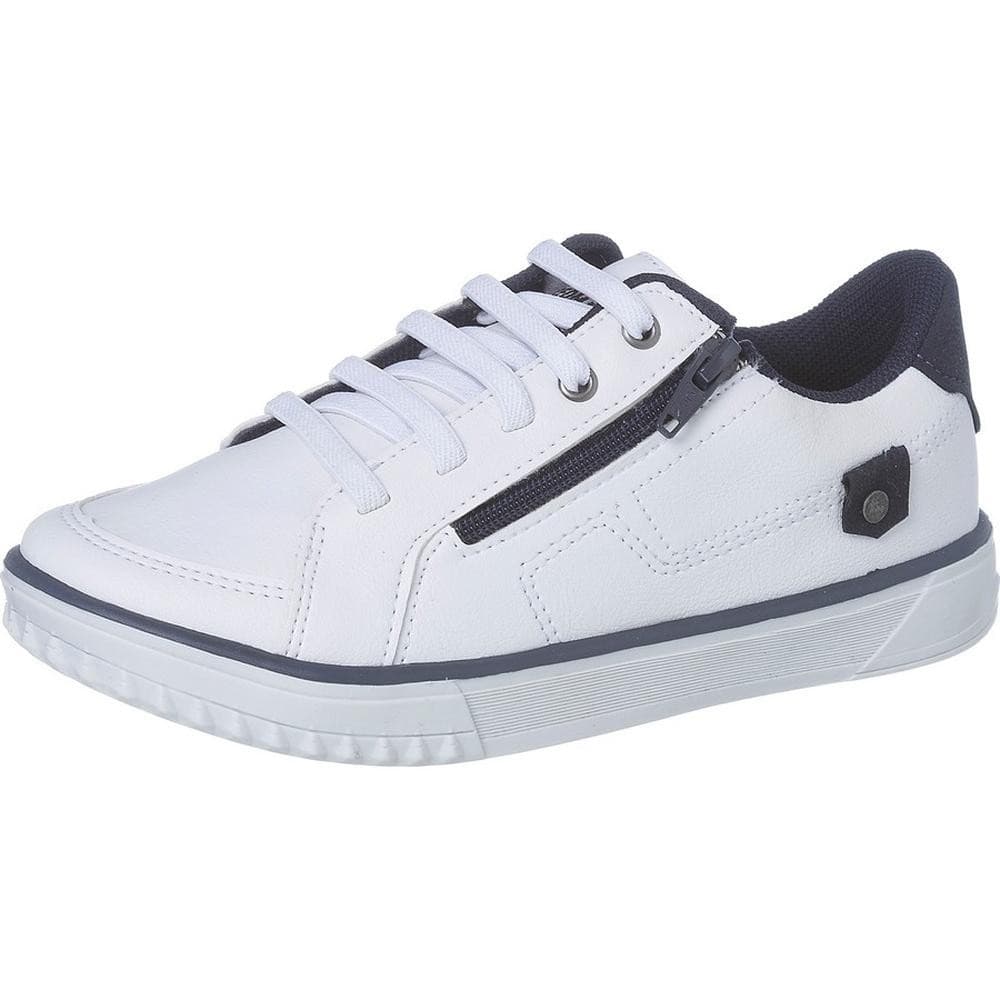 Tênis Infantil de Menino Sapatênis Casual Branco Masculino Confortável Escolar Volta as Aulas