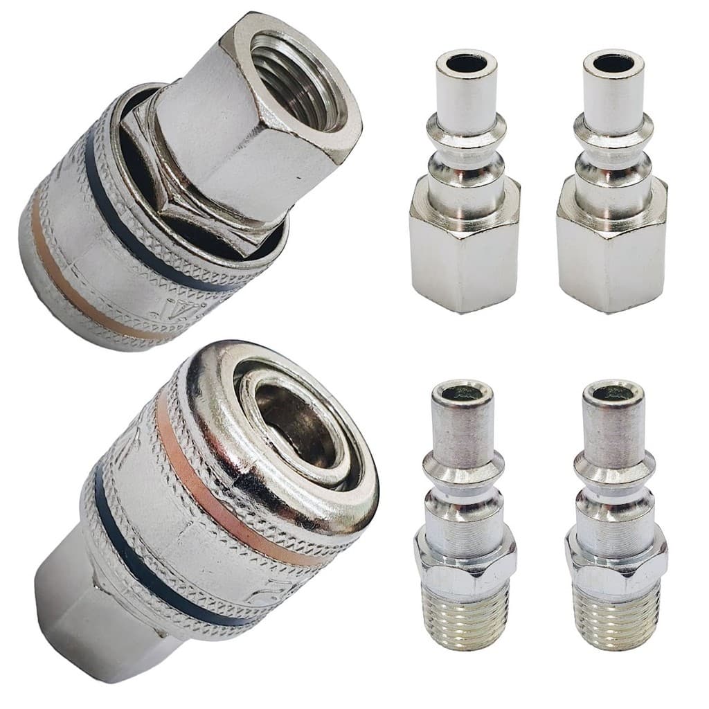 Kit 2 Conexão Engate Rápido Compressor 1/4 + 4 Pinos