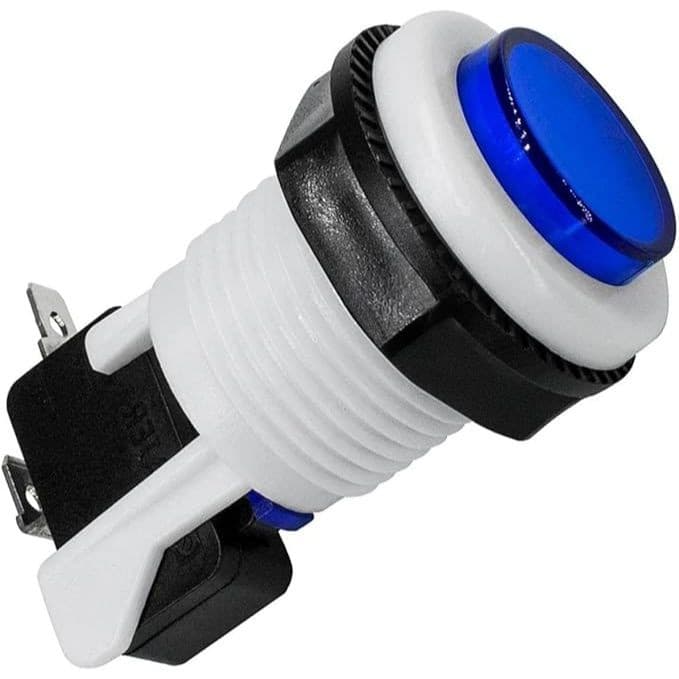 Chave Botão PBS-29 Azul Com Micro Switch - Arcade Jukebox Fliperama