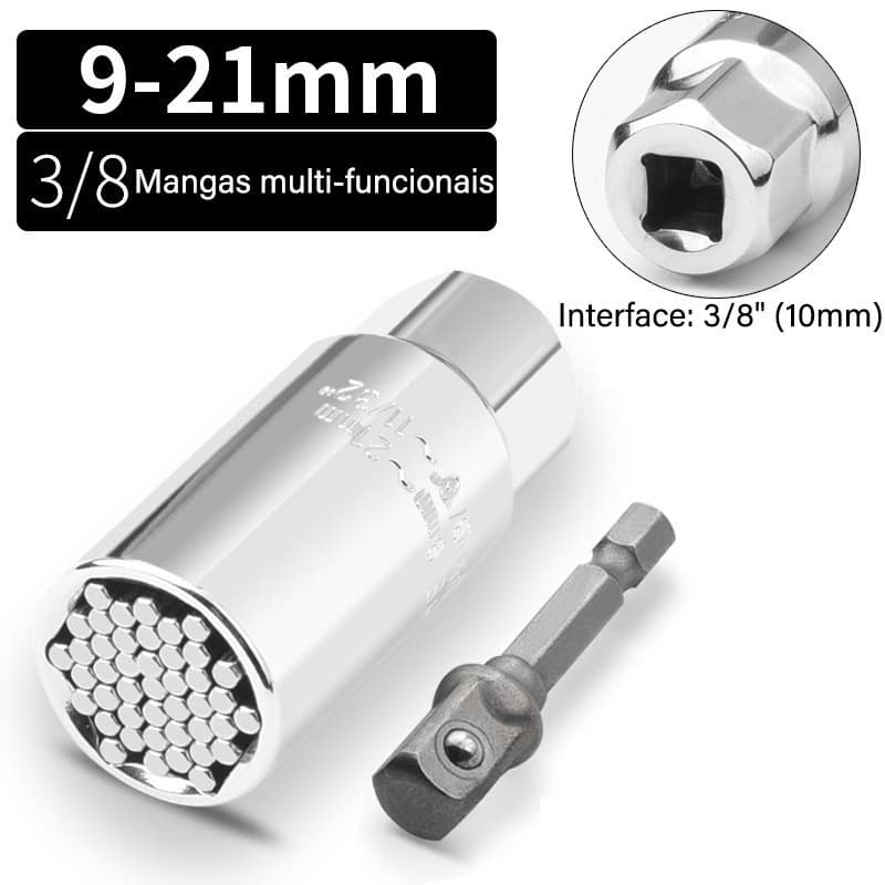 Kit Chave de Soquete Universal Inteligente 7 a 19mm ferramentas