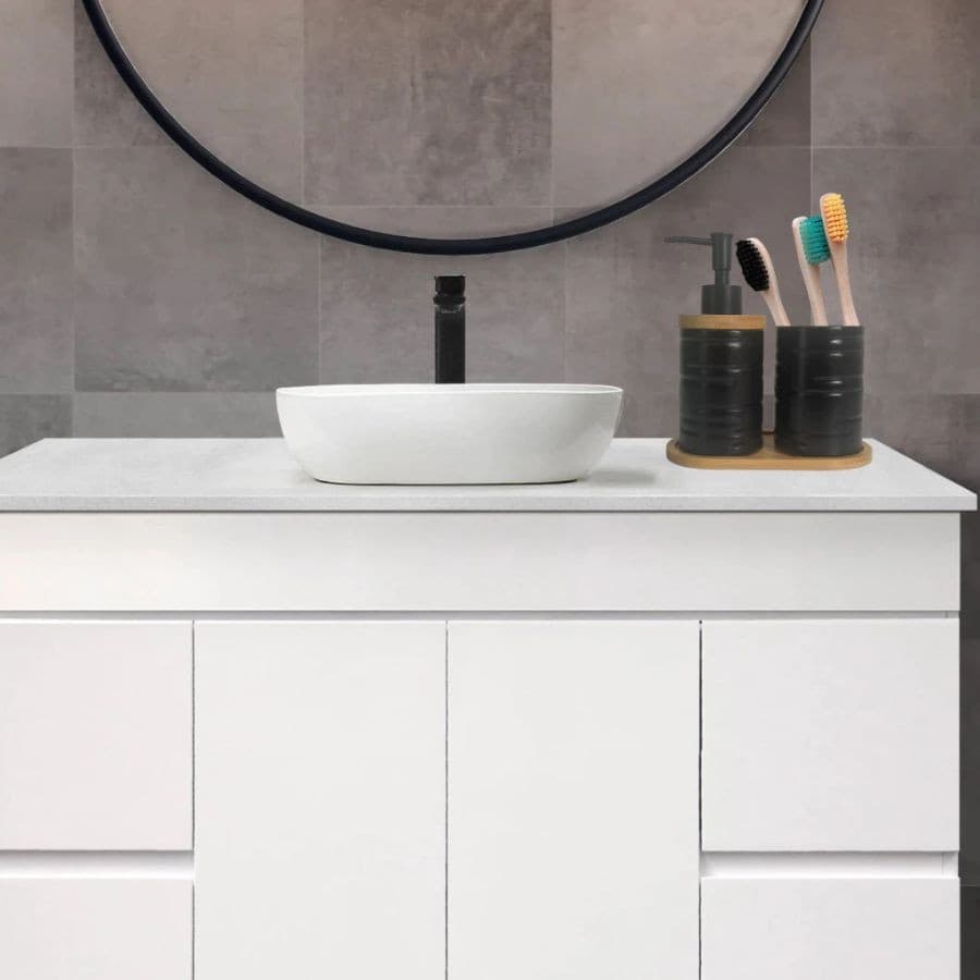 Kit Banheiro Lavabo Porta Sabonete liquido Dispenser Porta Escova Dente Cerâmica/Porcelana Decoração