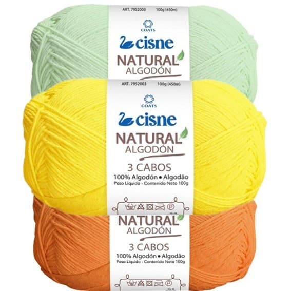 Fio Cisne Natural 3 cabos 100% Algodão 432 metros - Coats