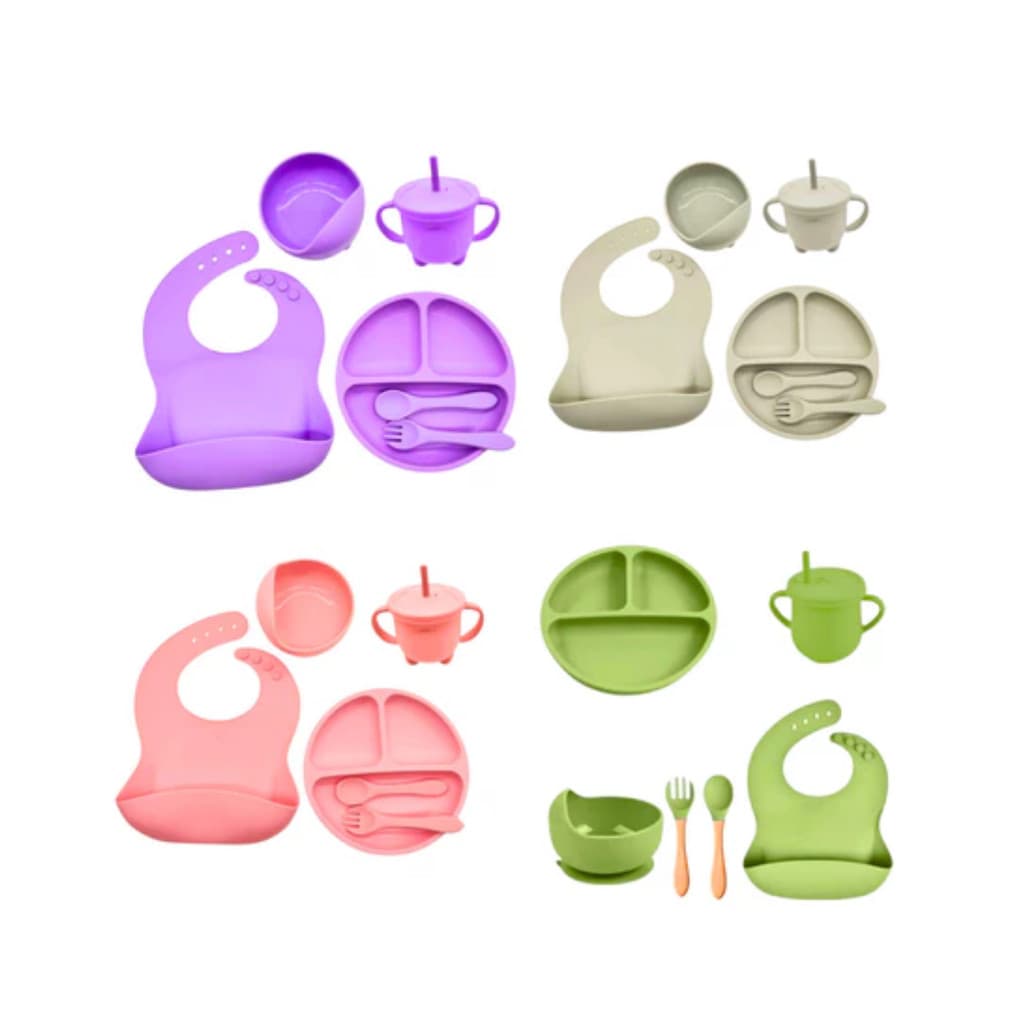 Kit Prato Bebe Infantil Introdução Alimentar Completo 6 Pça