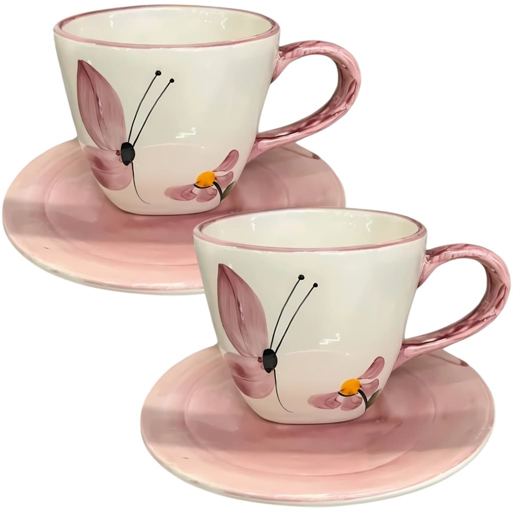 2 Xicaras de café 200ml Caneca em Cerâmica 200ml Pintado a Mão