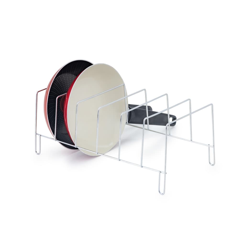 Organizador Armário de Cozinha Porta Tampas Travessas Frigideiras Formas Suporte Branco
