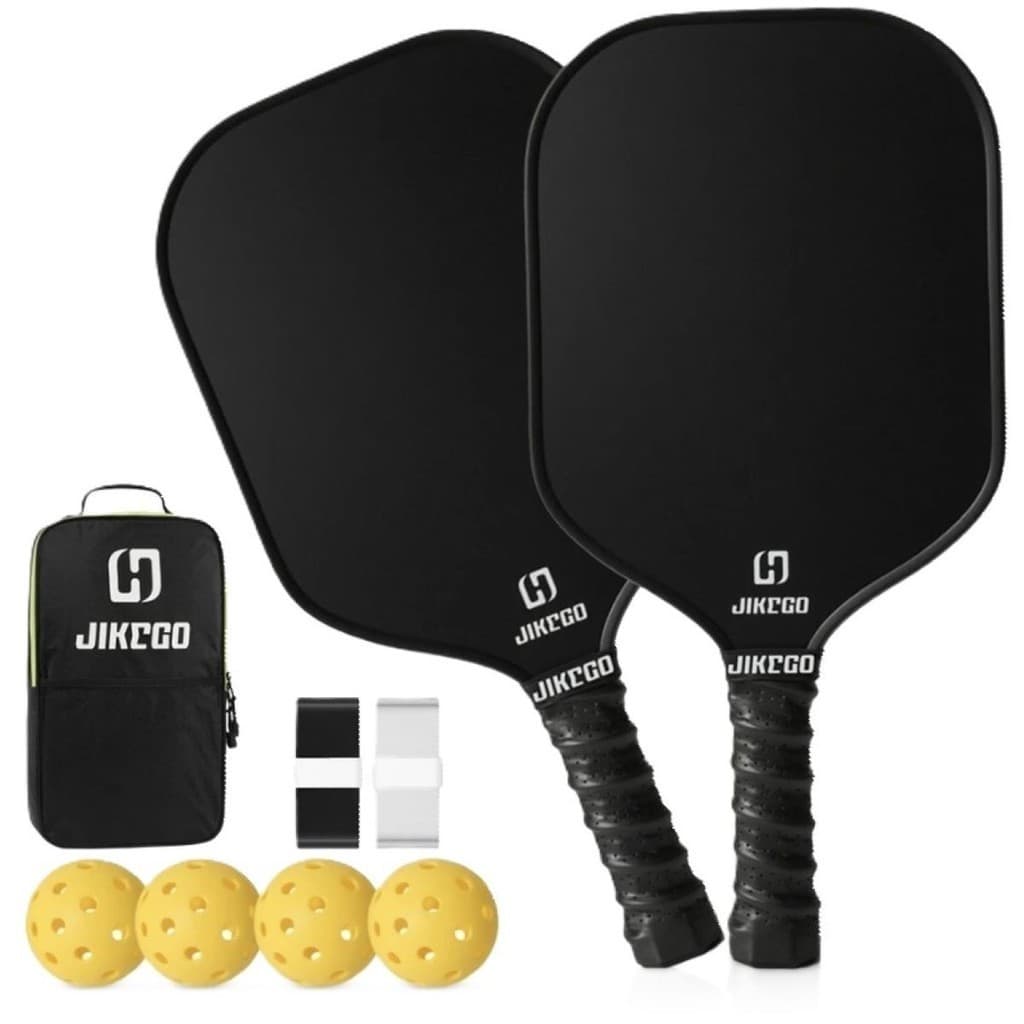 Conjunto de 2 Raquetes de Pickleball Jikego Fibra de Carbono