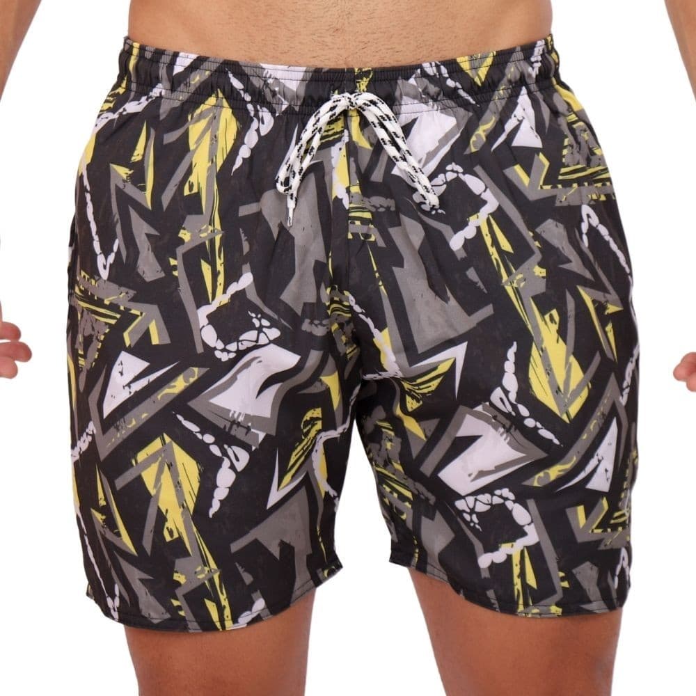 Shorts Bermuda Estampada Masculino Tactel elastano Básico Academia Treino Praia com 2 bolsos