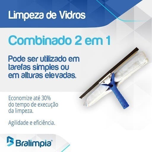 Rodo Bralimpia Limpa Vidro SEM CABO taamanhos 15-25-35 ou 45cm a ESCOLHER limpesza combinado