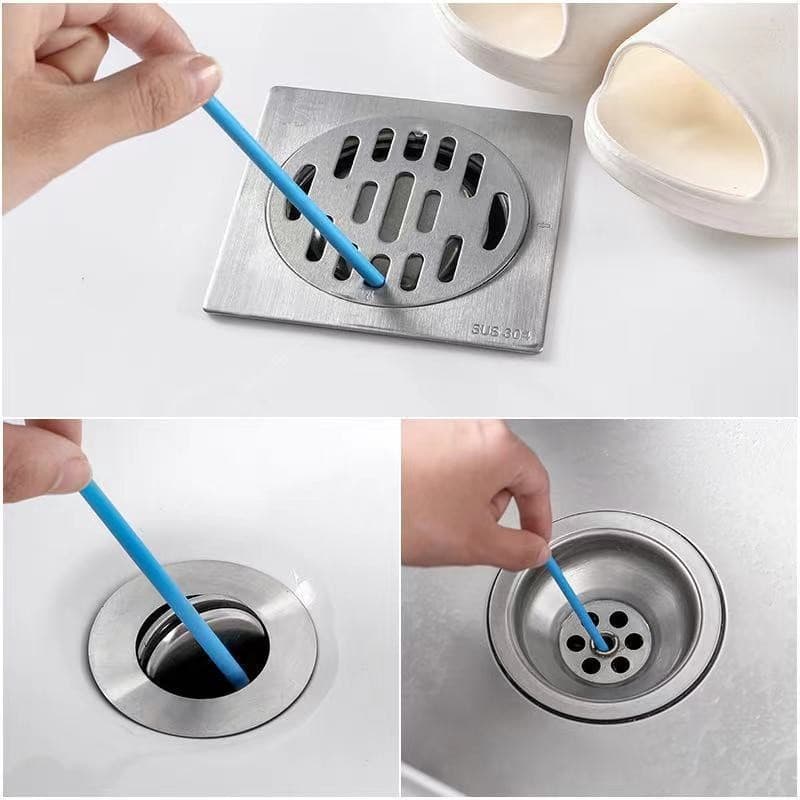 Limpador Desentupidor e Odorizador para Pias e Ralos com Haste de Limpeza para Banheiro e Cozinha
