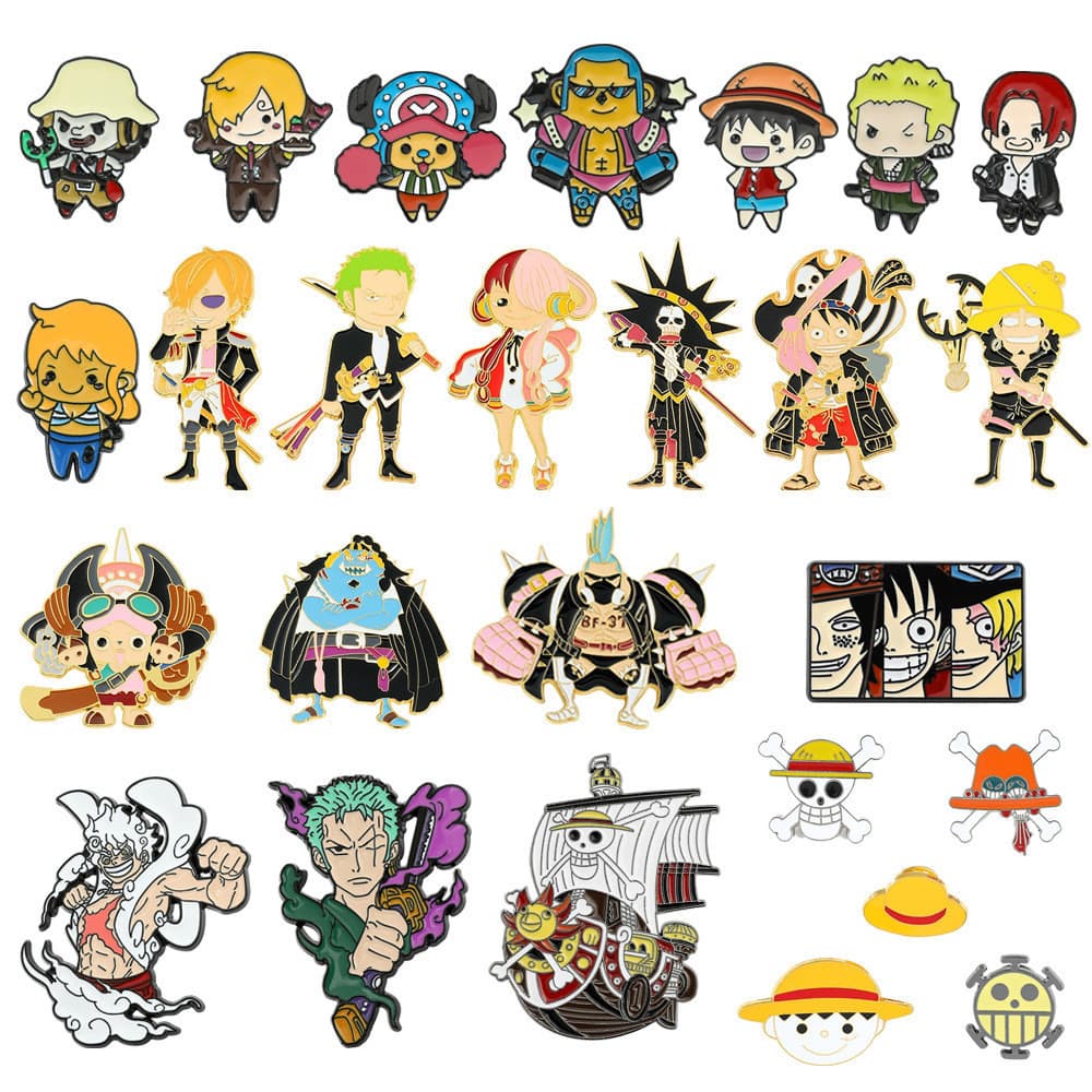 1pcs One Piece Series Alloy Brooch Cartoon Animação De Desenho Animado  Liga Metálica Crachá Luffy Drip Oil Process Pin
