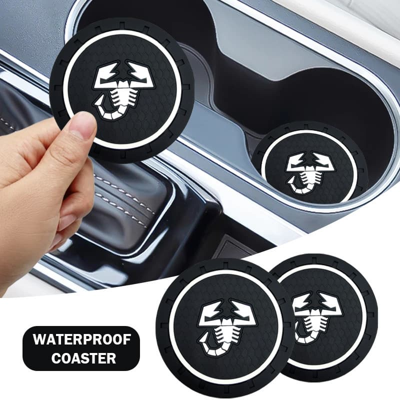 1/2pc Porta-Copos De Carro Almofada Antiderrapante Suporte De Copo Epóxi Tapete Decoração Auto Para Abarth Punto 500 Tip