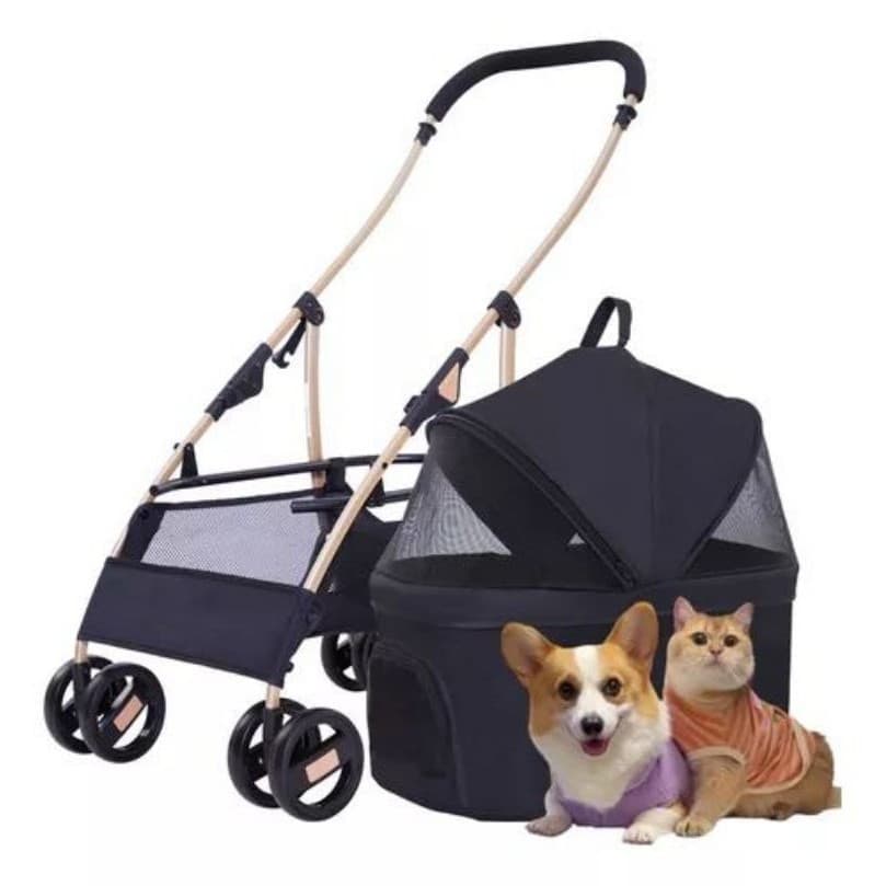 Carrinho De Passeio Pet Com Porta Copo Para Cães E Gatos 100