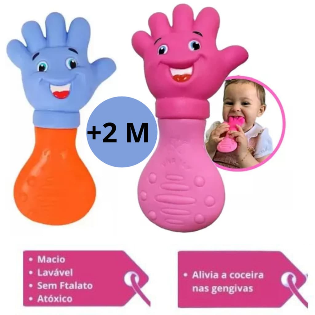 Mordedor Bebê Silicone Macio Mãozinha Pezinho Estrela Vilatoy
