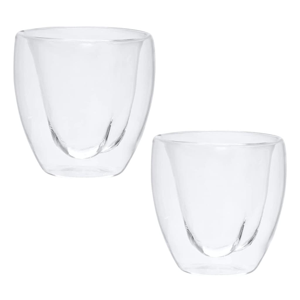 Kit 2 Copos De Vidro Borossilicato Parede Dupla Coração 250ml Para Água Suco Chá Café Jogo Copo Bebida Quente E Gelada