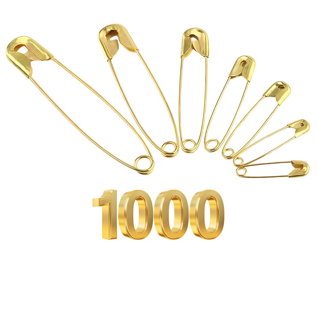 1000 Alfinete De Seguranca Nº 0 - 2,5cm Ouro - Dourado