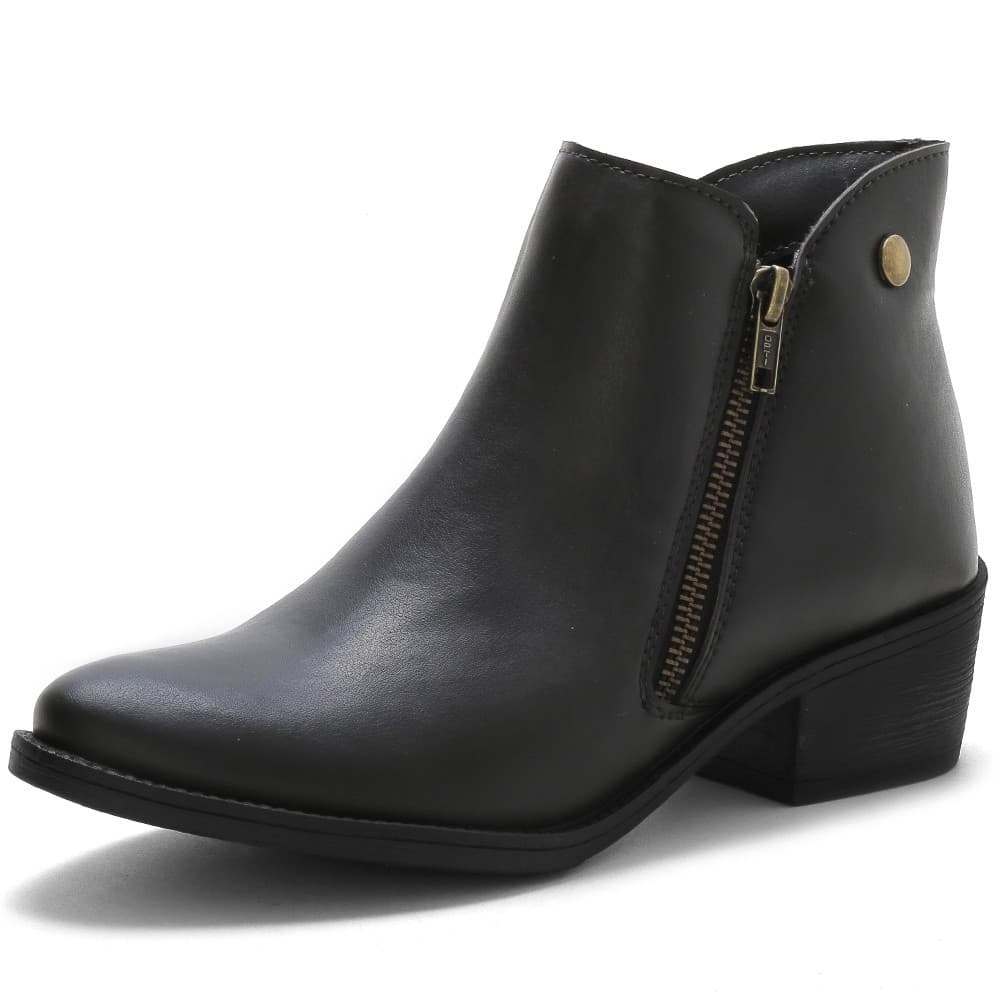 Bota Coturno Feminina Ziper Lateral Chelsea Moda Blogueira Salto 4 cm