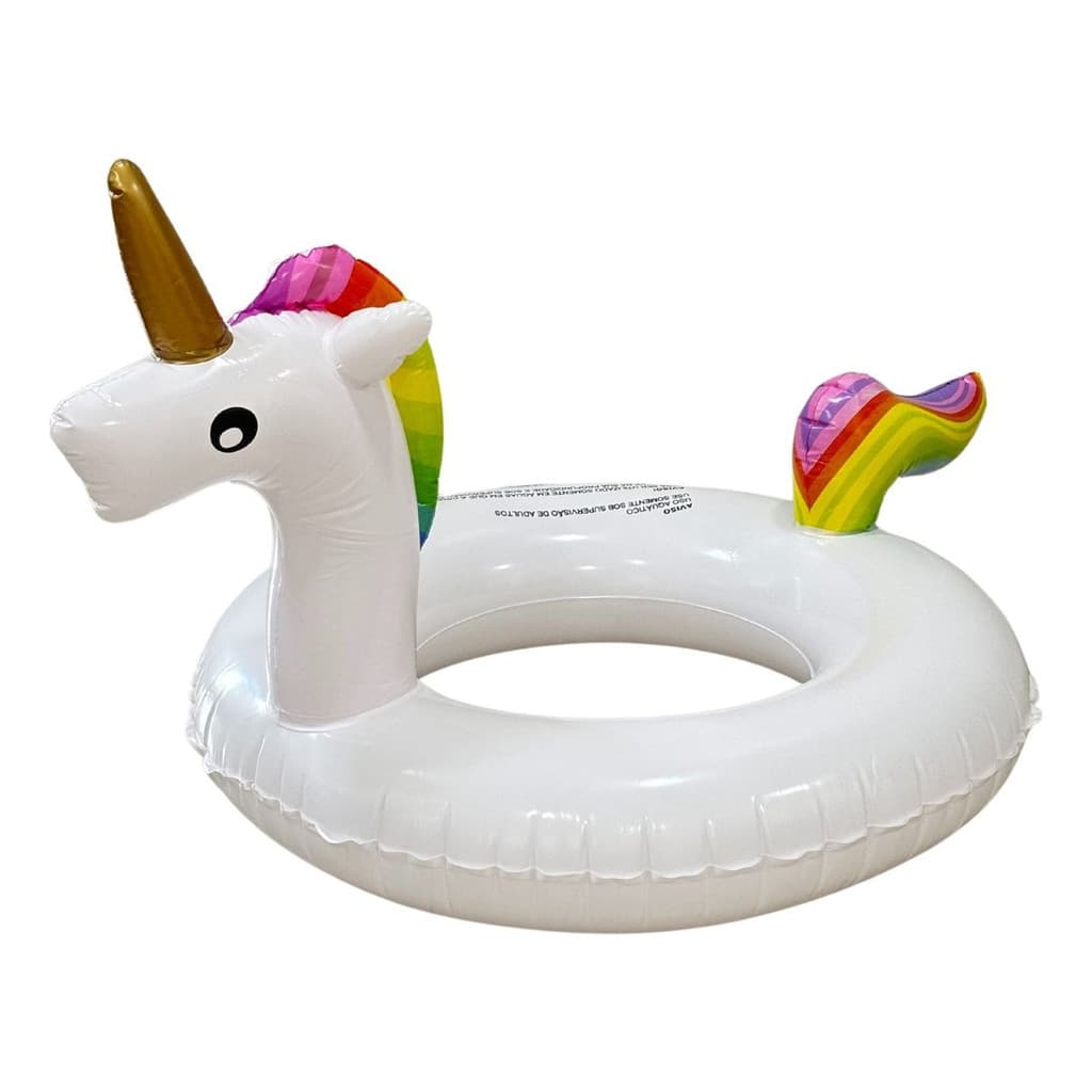 Boia Inflável Unicórnio Branco 90cm Piscina Importway