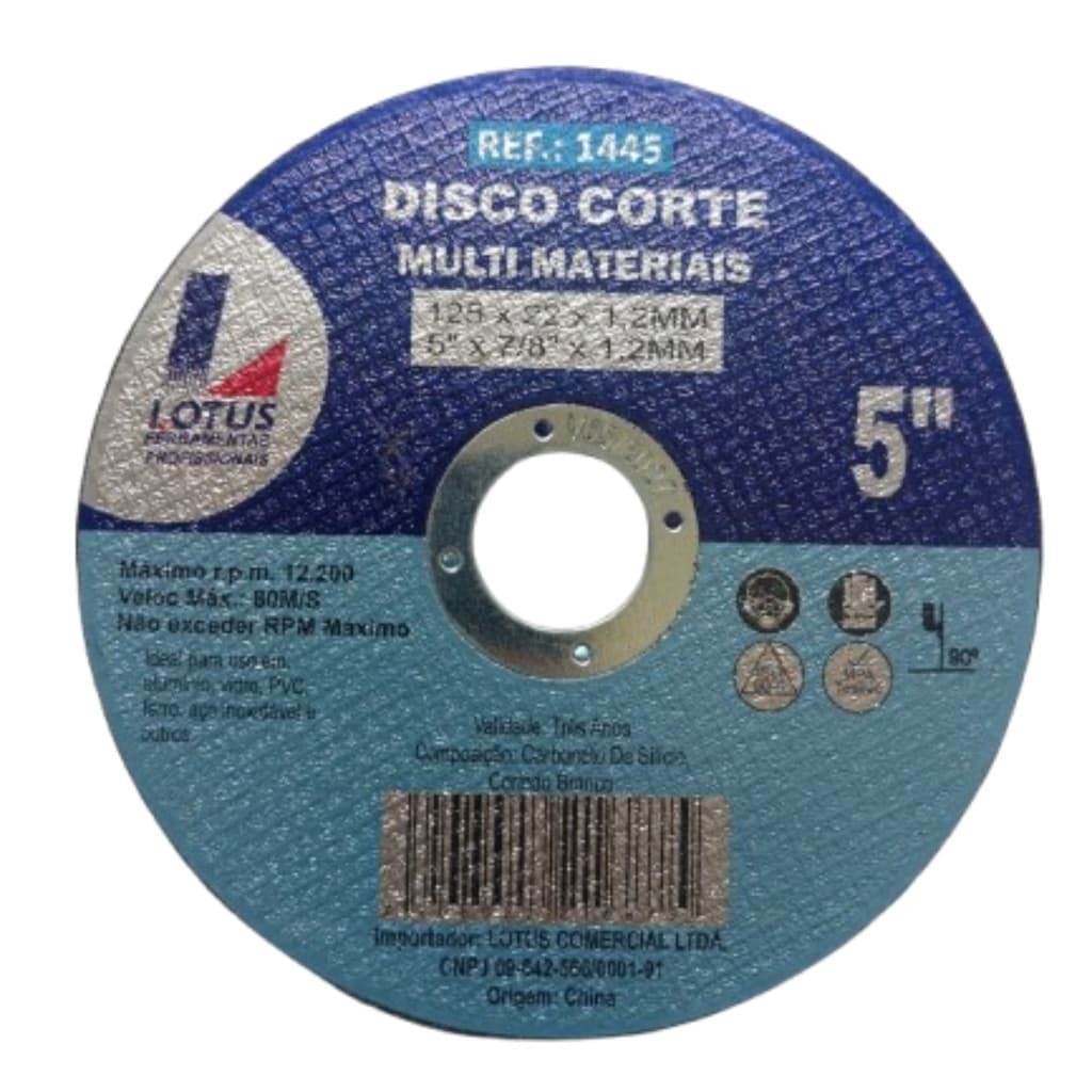 DISCO CORTE MULTI MATERIAIS 5 x 7/8  x 1,2MM 400/100 - LOTUS