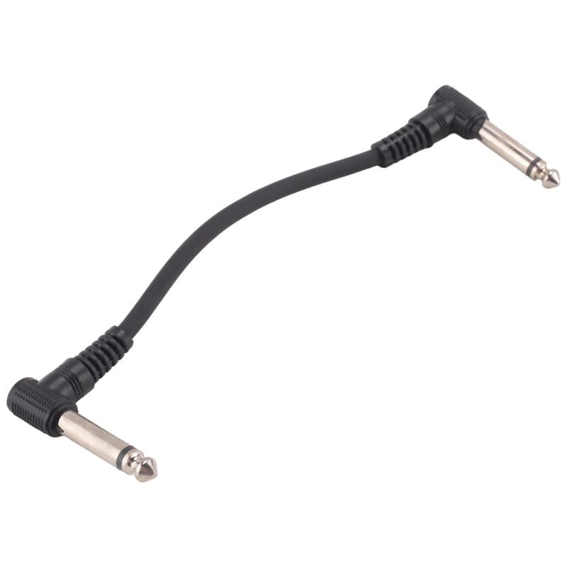 6 x Cabos De Guitarra Elétrica 6 Polegadas 1/4 Cabo De Remendo De Pedal De Efeito De Ângulo Reto Preto