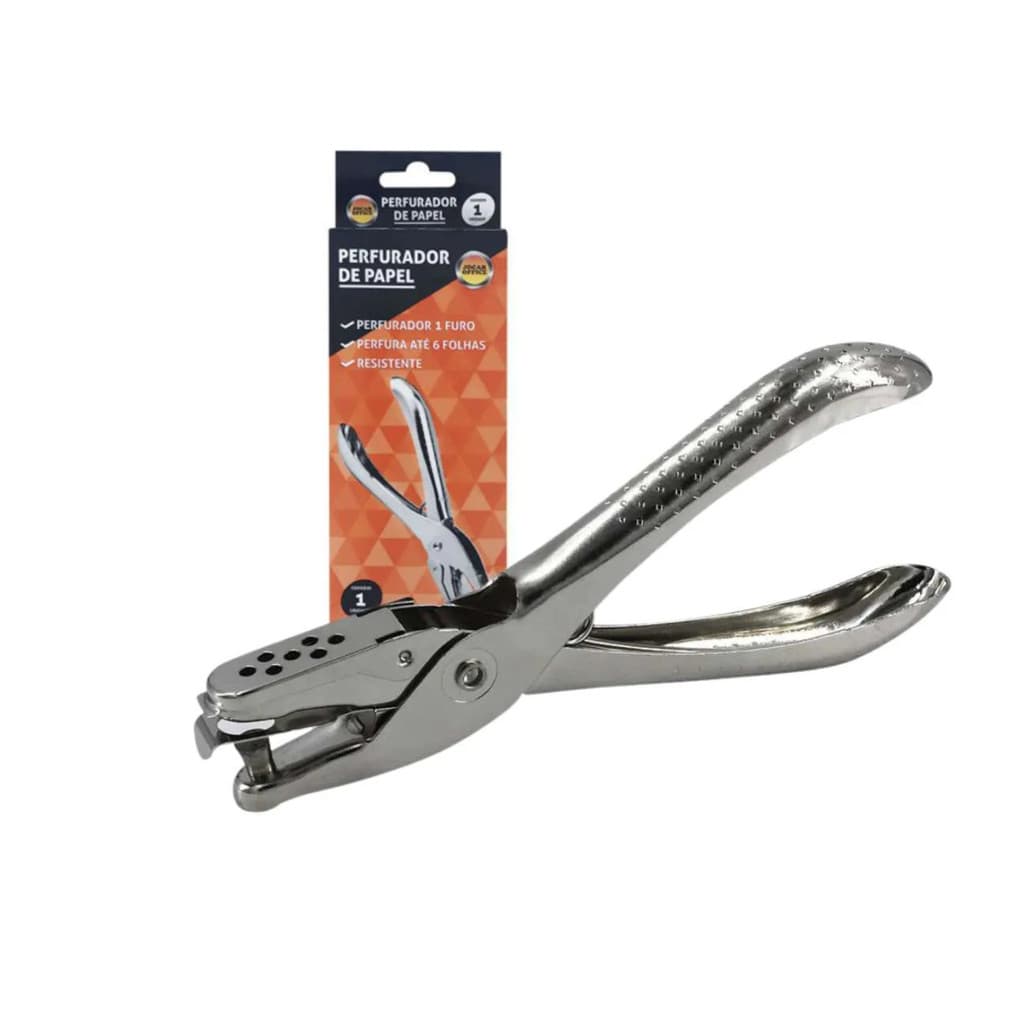Perfurador De Papel 01 Furo Alicate 06 Folhas Jocar Office Furador