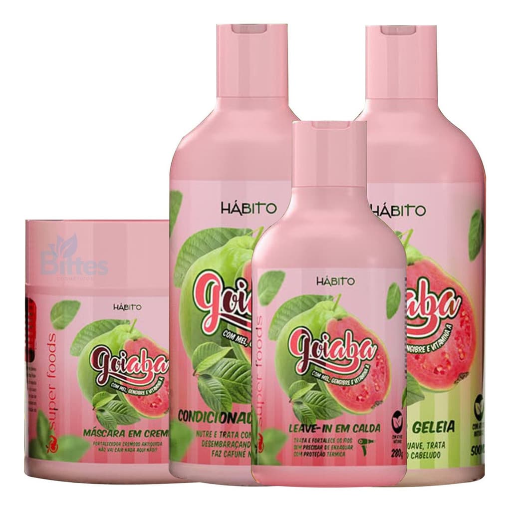 Kit  Capilar Goiaba Com Mel Hábito Hidratação cabelos