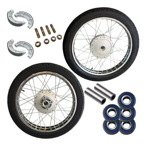 Par De Roda Cg Fan 125 2009 Com Pneu Montado + Acessórios