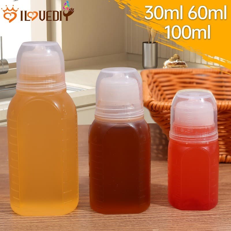 Garrafa De Condimento De Aperto 30/60/100ML-Óleo-Para Recipiente De Armazenamento De Molho De Salada De Geléia-Mini Disp
