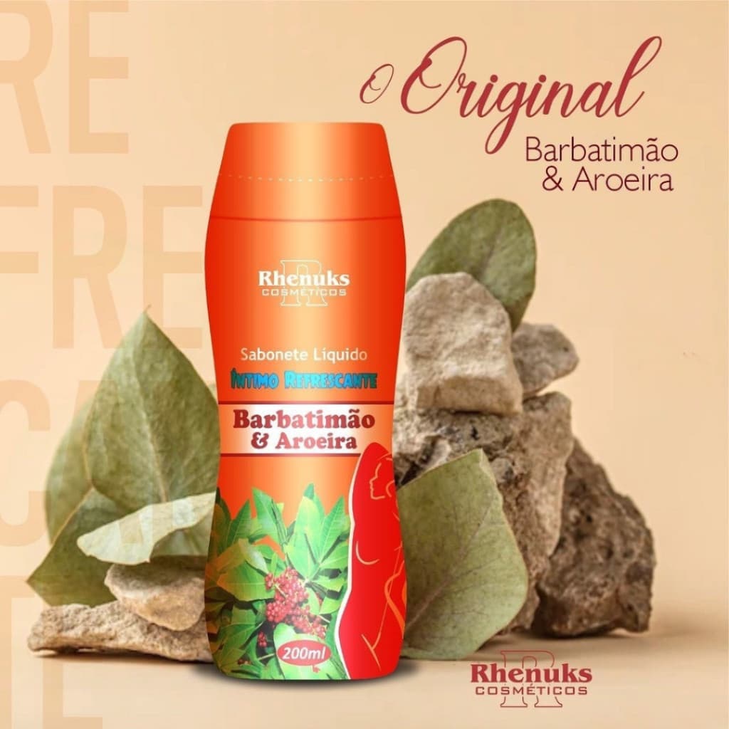 Sabonete Íntimo Barbatimão e Aroeira 200ML - Rhenuks Cosméticos