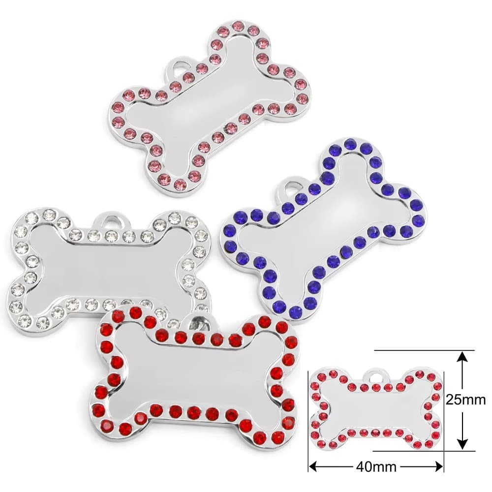Kit 12 Placa Plaquinha Osso 40x25mm Pet Mascotas