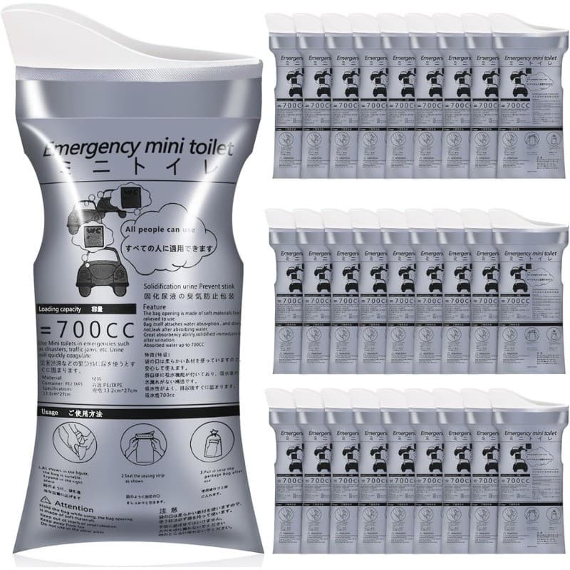 10Pçs Saco de Urina Descartável  700ml Banheiro Portátil de Emergência para Carro, Viagem e Camping Para Saco De Xixi