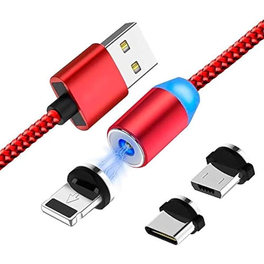 Cabo Magnético Carregador Usb Celular 3 Pontas Universais