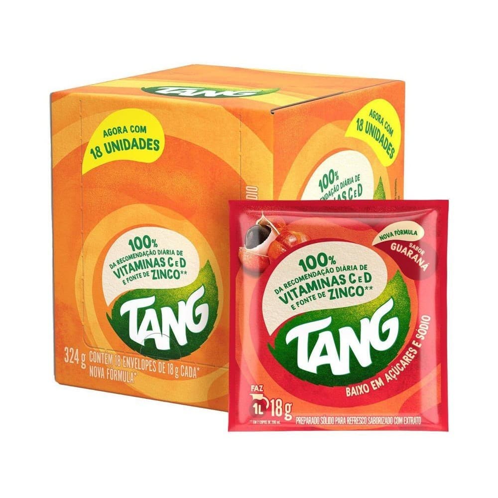 Suco em Pó Tang Refresco Guaraná 18g - 18 Unidades