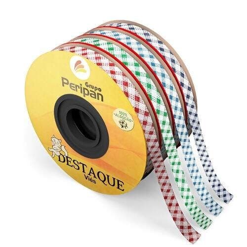 Viés Xadrez Estreito100% Algodão Viés Destaque 24 mm Estampado Peça 20m