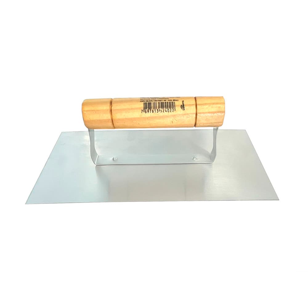 Desempenadeira Aço Inox Lisa 12x24cm